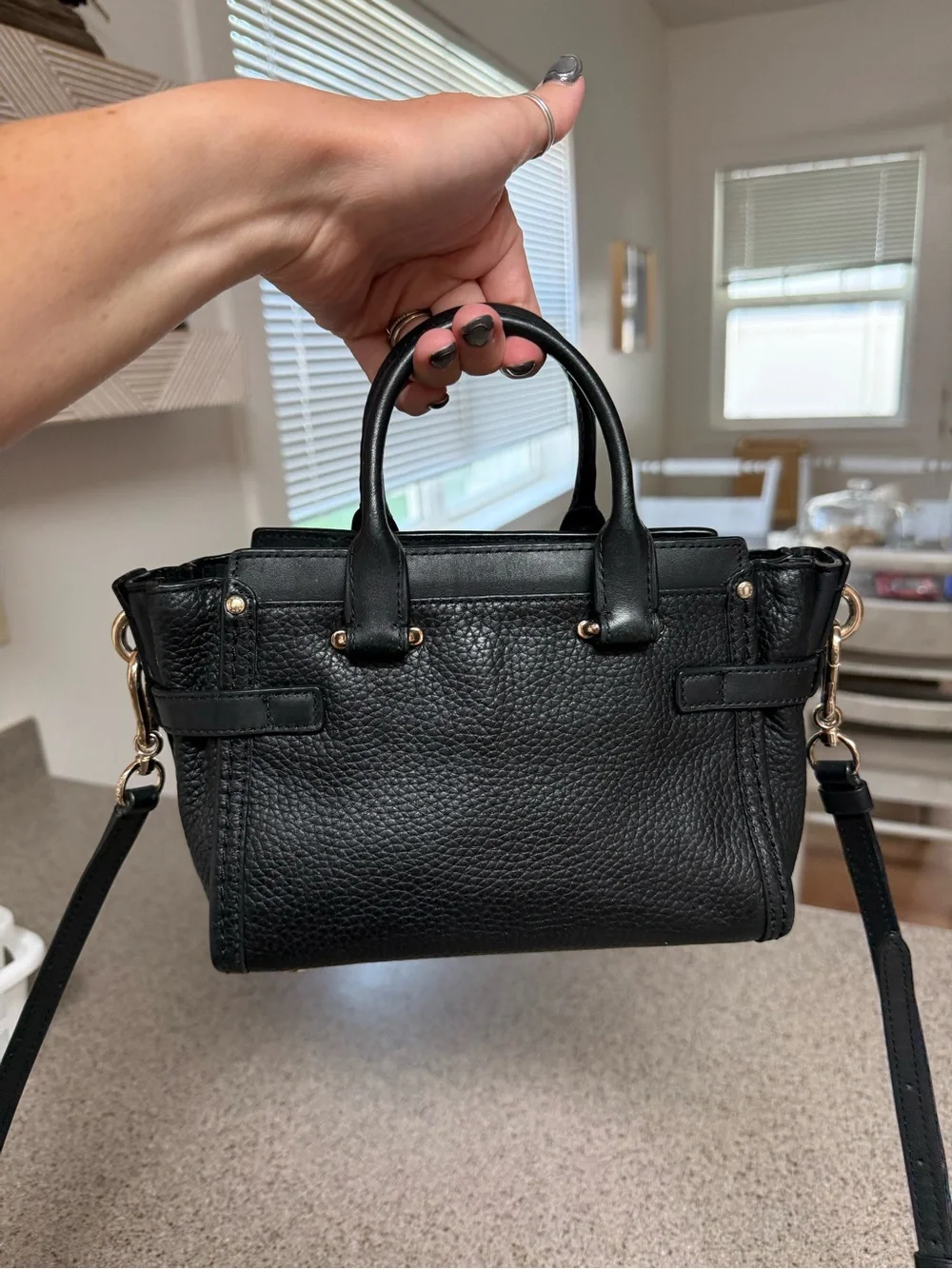 Coach Swagger 20 Pebble Leather Double Turnlock Purse